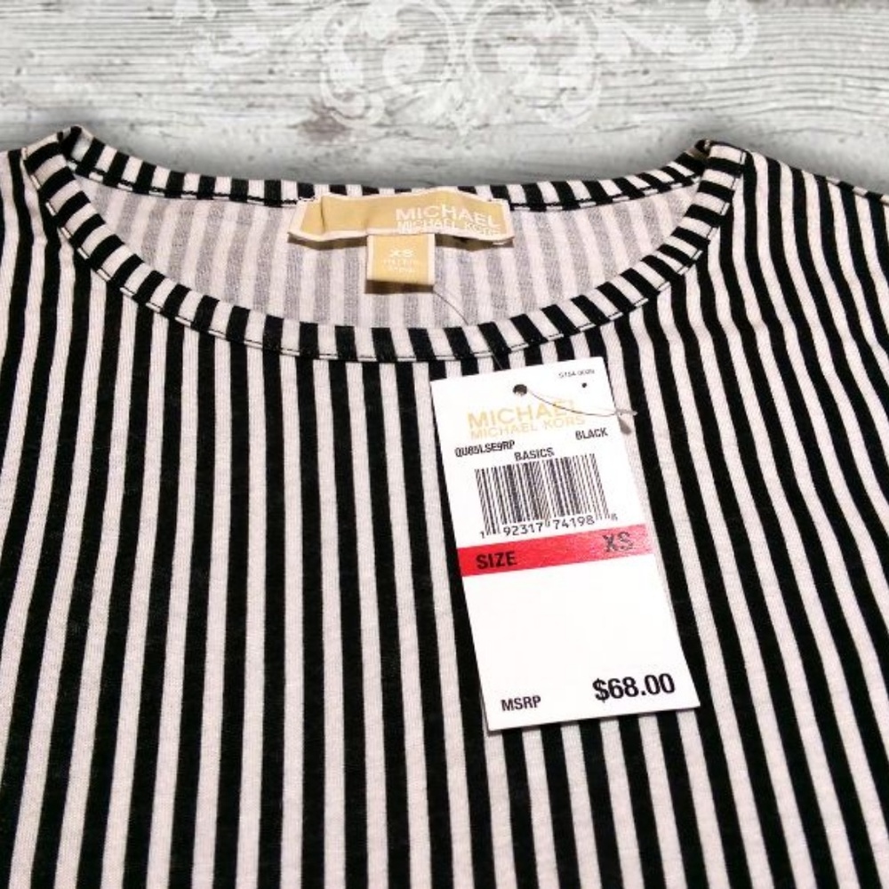 Michael Kors • NWT Black Striped Women Shirt - Picture 2 of 2